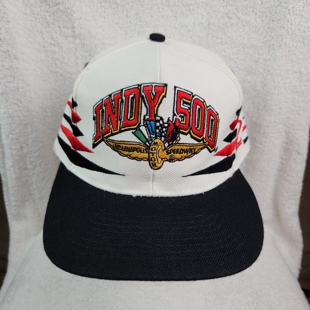 Vintage Indy 500 Indianapolis Motor Speedway Hat Logo Athletic Snapback 90s Cap
